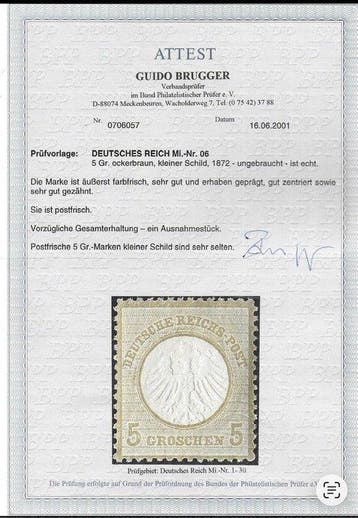 Empire allemand 1872 - 5 Groschen – Grand Bouclier MNH avec