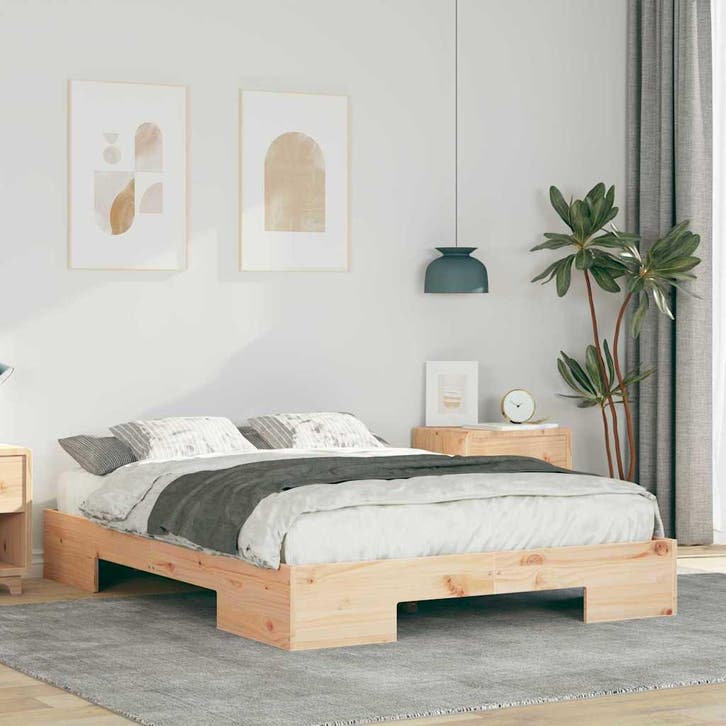 vidaXL Bedframe Bruin 120 x 200 cm, Maison & Meubles, Chambre à coucher | Lits, Envoi