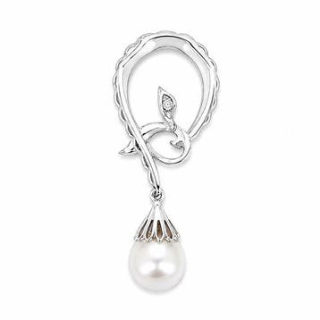 Hanger - 18 karaat Witgoud - 0.04ct. tw. Diamant