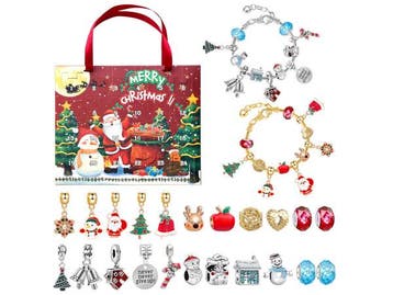 Veiling - Kerstmis advent kalender met armbanden en bedels, Diversen, Nieuw