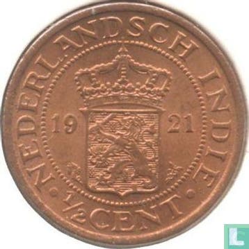 Nederlands-Indië ½ cent 1921, Verzenden, Losse munt