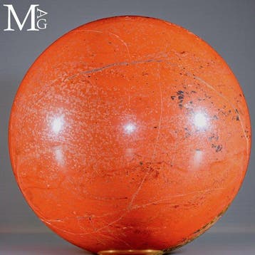 Rode jaspis Grote Bol - Hoogte: 126 mm - Breedte: 126 mm-