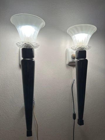 Wandlamp (2) - Paar grote wandlampen van dik Italiaans