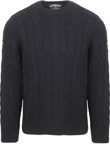 Superdry Pullover Jacob Cable Navy maat Maat 52/54 (L) Heren, Maat 52/54 (L), Nieuw, Superdry, Verzenden
