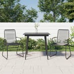 vidaXL 3-delige Tuinset PVC-rattan zwart, Verzenden, Nieuw, Tuinset