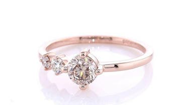 Zonder minimumprijs - Ring - 14 karaat Roségoud - 0.63ct.