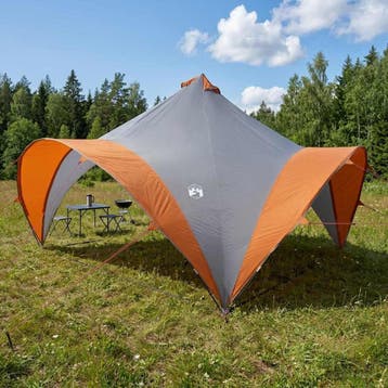vidaXL Partytent Grijs en Oranje 400 x 400 x 320 cm, Verzenden, Nieuw