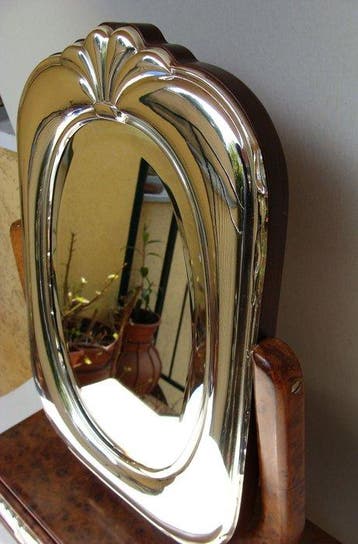 Italian Art Deco Vanity Mirror - Miroir de table - Argent