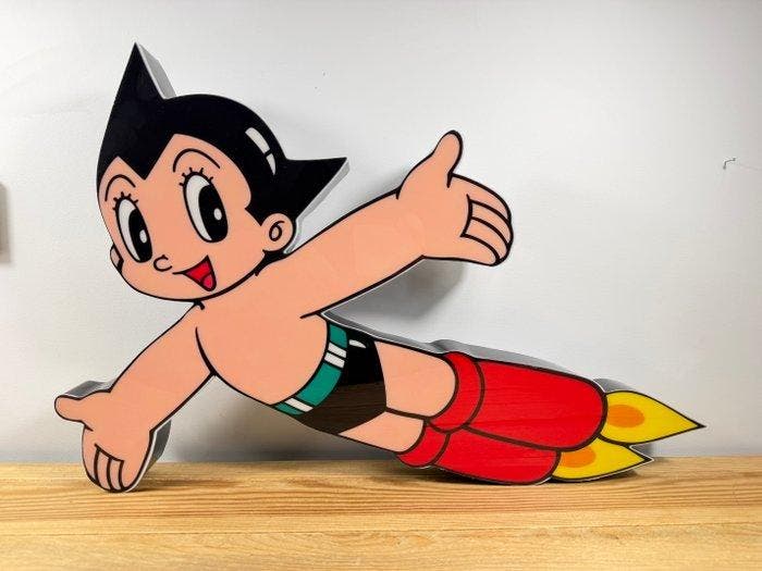 Astro Boy - Enseigne lumineuse - Publicitaire - Aluminium,, Antiek en Kunst, Antiek | Wandborden en Tegels