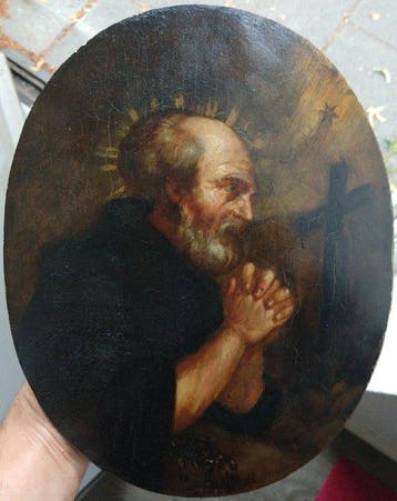 Italiaanse school (XVIII) - Een heilige in gebed