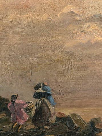 Nicolas De Corsi (1882-1956) - Paesaggio al tramonto con
