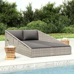 vidaXL Tuinbed 110x200 cm poly rattan grijs, Tuin en Terras, Verzenden, Nieuw