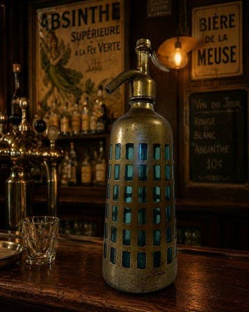 Siphon - Siphon à cage en Métal, Antiquités & Art