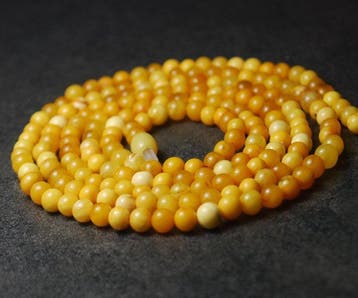 103 cm gele Baltisch amber kralenketting - Kralensnoer