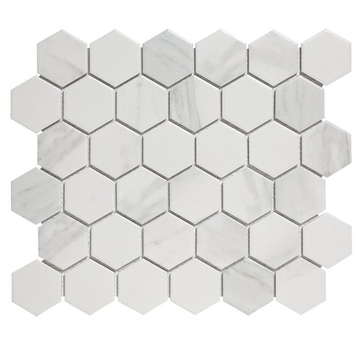 Wand Mozaïek Tegels Factory Hexagon Keramiek Carrara Wit..., Doe-het-zelf en Bouw, Tegels, 20 tot 40 cm, 20 tot 40 cm, 10 m² of meer