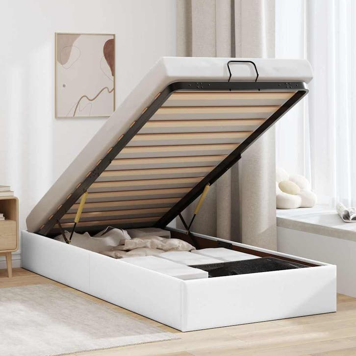 vidaXL Bedframe zonder matras 80x200 cm kunstleer wit, Huis en Inrichting, Slaapkamer | Bedden, Nieuw, Verzenden