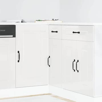 vidaXL Onderkast Kalmar Hoogglans Wit Bewerkt Hout, Huis en Inrichting, Verzenden, Nieuw