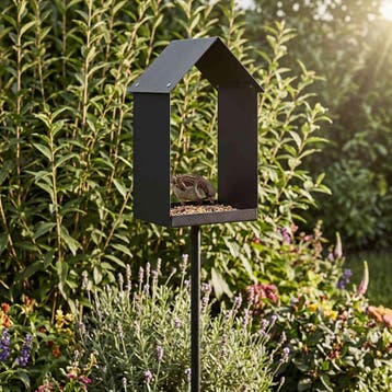 vidaXL Vogelvoeder Staal Zwart, Verzenden, Nieuw