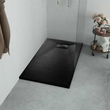 vidaXL Douchebak 90x80 cm SMC zwart, Verzenden