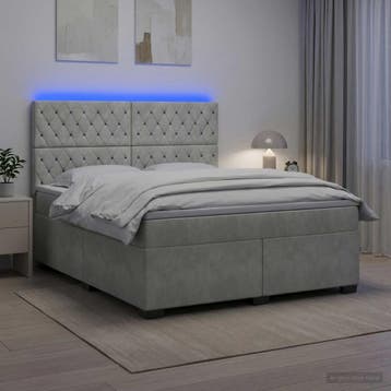 vidaXL Boxspringbed met matras Lichtgrijs 140 x 200 cm, Verzenden
