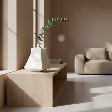 Kutani -  - Vaas - Porselein - Sculpturale Witte Vaas