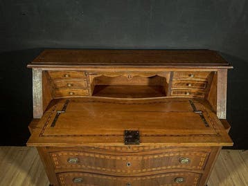 Table gigogne - Bois - commode à façade rabattable, Antiquités & Art
