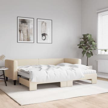 vidaXL Slaapbank met onderschuifbed en matrassen 80x200 cm, Huis en Inrichting, Slaapkamer | Bedden, Verzenden, Nieuw