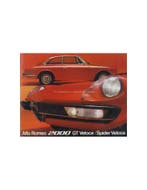1973 ALFA ROMEO 2000 GT / SPIDER VELOCE BROCHURE NEDERLANDS, Livres, Ophalen of Verzenden