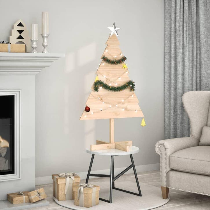 vidaXL Kerstdecoratie kerstboom 110 cm massief hout, Divers, Noël, Envoi
