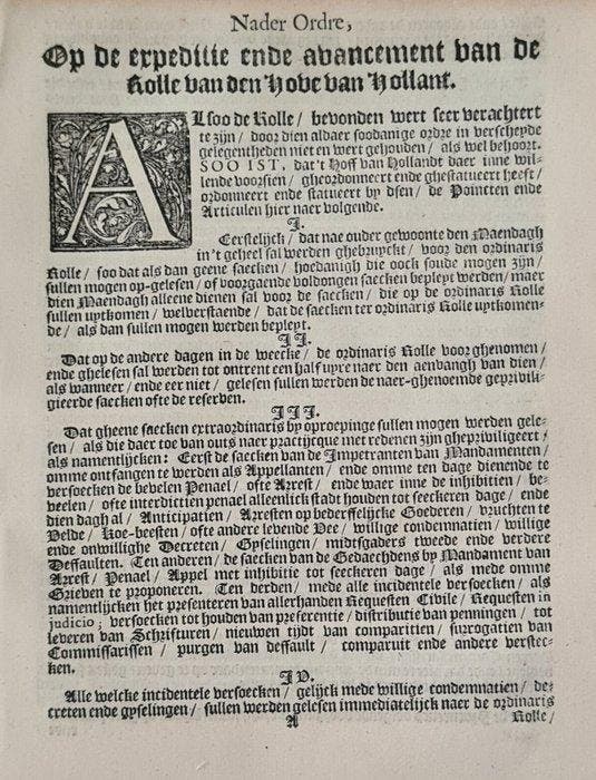 Adr. Pots, I Dam, - 4x Oud-Hollandse Ordonnanties &, Antiek en Kunst, Antiek | Boeken en Manuscripten
