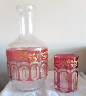 Drinkservies (2) - Kristal, Goud - Cristal Art Nouveau