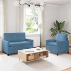 vidaXL bank / zetelstel 2 pcs Blauw Stof, Verzenden