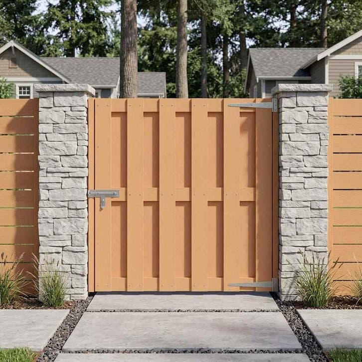 vidaXL Tuinpoort 100 x 100 cm WPC en Aluminium Bruin, Tuin en Terras, Tuinpoorten, Nieuw, Verzenden