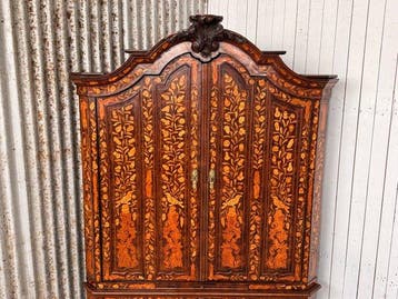 Hoekkast - hoekkast, hoekkabinet, pronkkast - Mahonie, Eik,