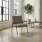 Leren fauteuil Beam - Vintage Stone (grijs), Maison & Meubles, Ophalen of Verzenden