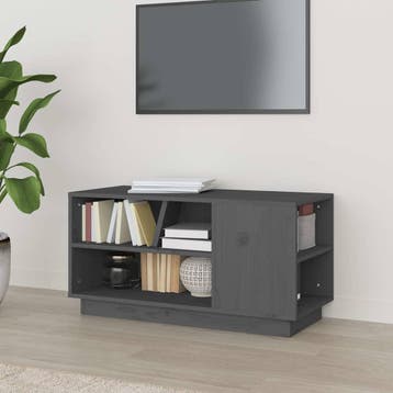 vidaXL Tv-meubel 80x35x40,5 cm massief grenenhout grijs, Verzenden, Nieuw