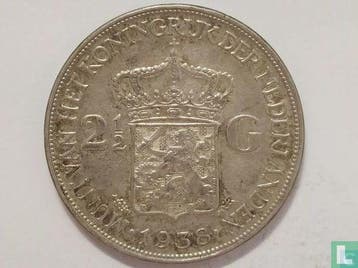 Nederland 2½ gulden 1938 (type 2), Verzenden, Overige waardes, Losse munt, Goud