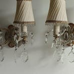 Kaars wandlamp (2) - Gelakt messing - Vintage uit de jaren, Antiquités & Art