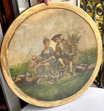 Reclamebord - Keramiek, Antiek en Kunst, Curiosa en Brocante