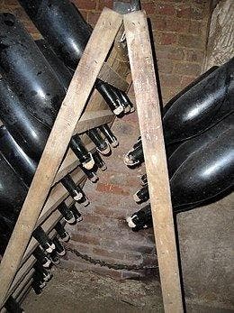Wijnrek - Hout, Eik - mc pupitre for 30 bottles, Antiek en Kunst