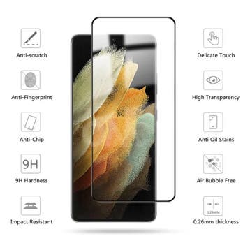 2-Pack Samsung Galaxy S21 Ultra Full Cover Screen Protector, Verzenden