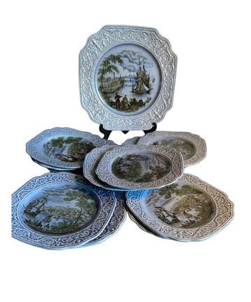 Royal Staffordshire-john Rogers - Tafelservies voor 12 (13), Antiek en Kunst
