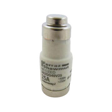 D02 Neozed GG Fusible 25A 400VAC 250VDC - W213160 [10, Verzenden
