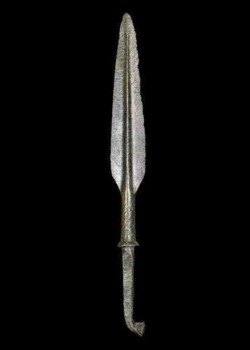 Période gréco-asiatique Bronze Pointe de lance avec tang en