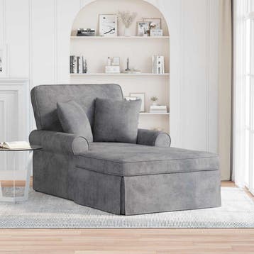 vidaXL Chaise Lounge met Rok Lichtgrijs 157 x 91 x 91 cm, Verzenden