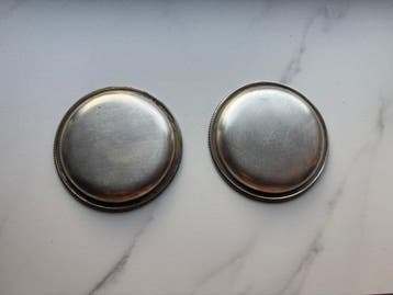 unknown - unknown - Schaal (2) - round beaded rim - Zilver, Antiek en Kunst