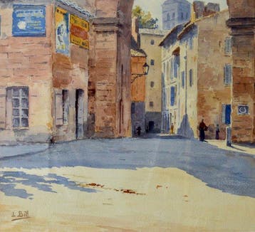 Lina Bill (1855-1936) - Vue de la Porte du Rhône à Avignon