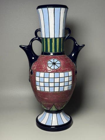 Amphora - Vaas - Jugendstil / vroege Art Deco - Steengoed -