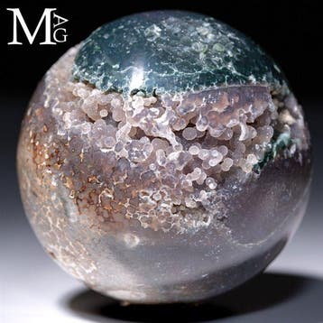 Grape Agate - botrioïde bol uit Indonesië - Kleine bol van