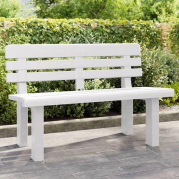 vidaXL Tuinbankje 110x52x71 cm polypropeen wit, Tuin en Terras, Verzenden, Nieuw